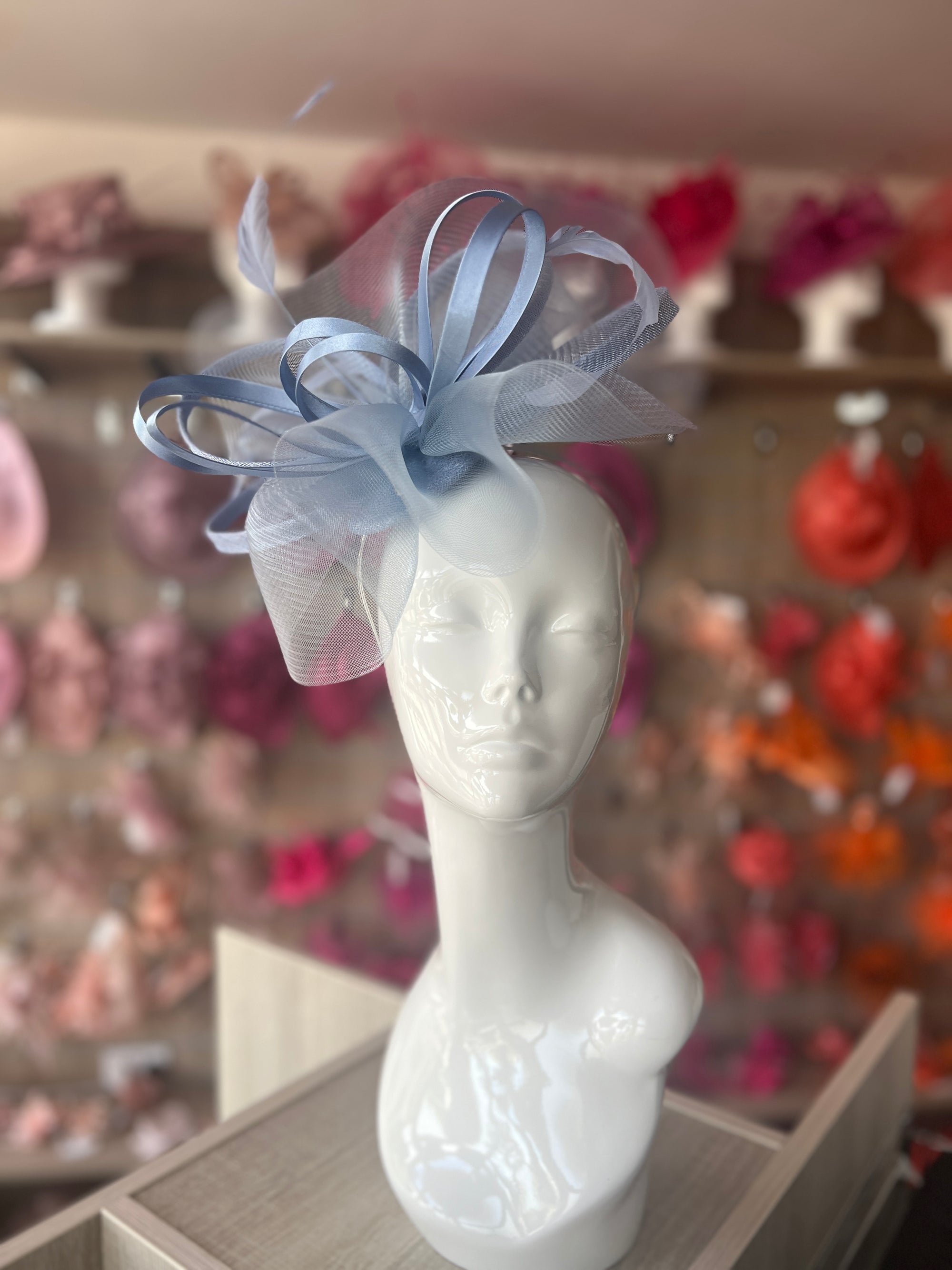Crinoline Waves Large Periwinkle Fascinator