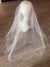 Faith-White Two Layer Elbow Length Bridal Veil With Beading Edge-Fascinators Direct