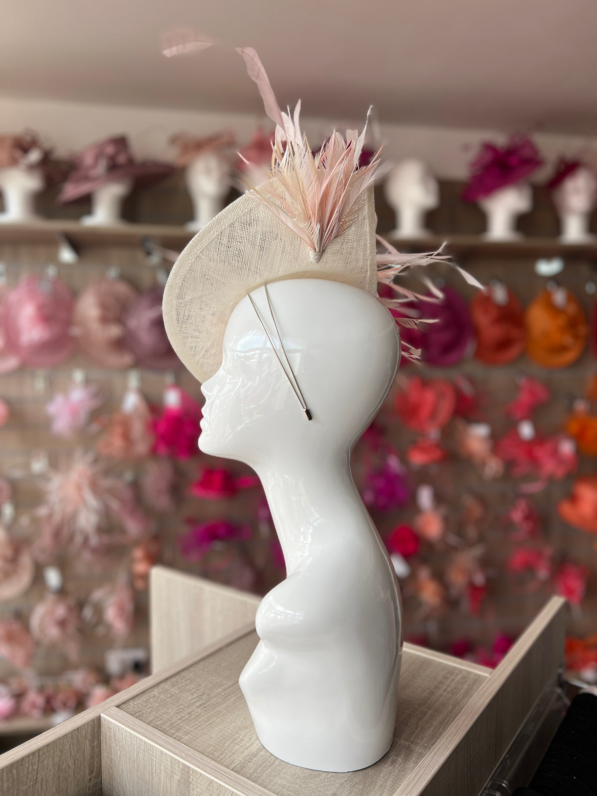 Feather Disc Fascinator -Ivory/Candy/Mix-Fascinators Direct