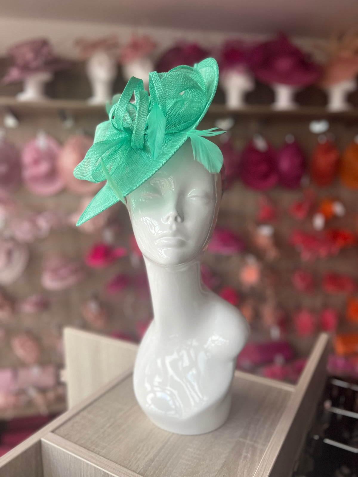 Fern Disc Fascinator with Decorative Bow-Fascinators Direct
