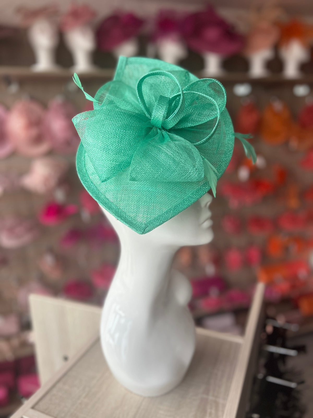 Fern Disc Fascinator with Decorative Bow-Fascinators Direct