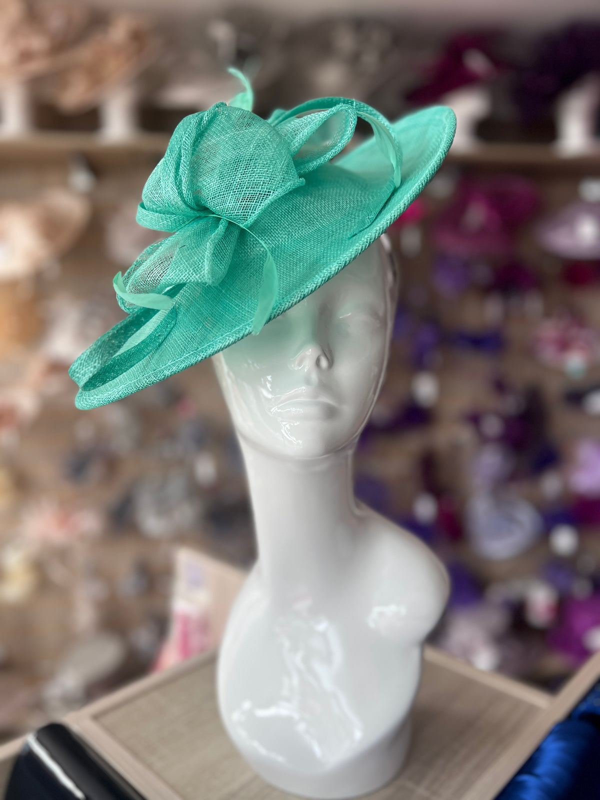 Fern Green Teardrop Disc Fascinator-Fascinators Direct