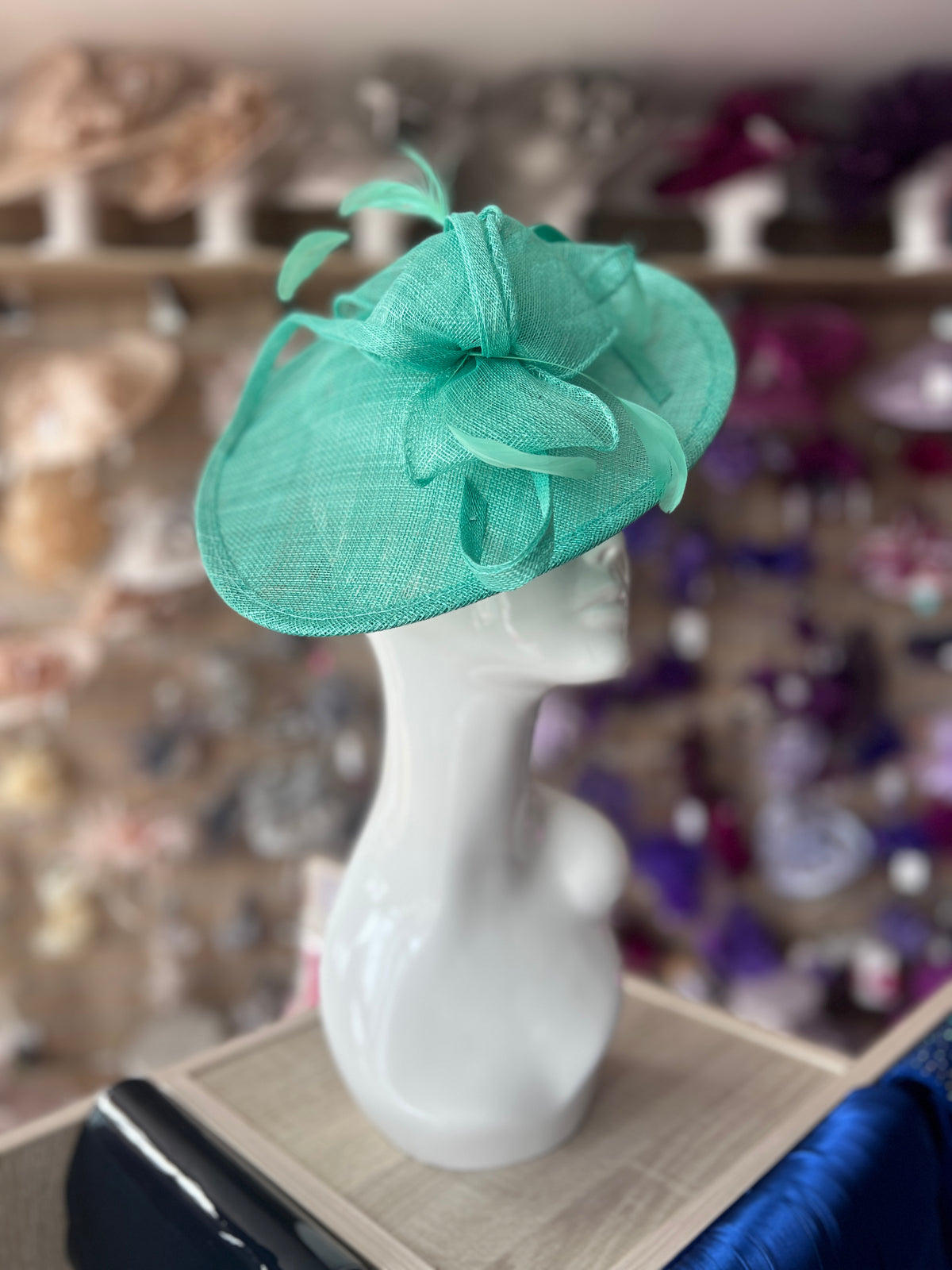 Fern Green Teardrop Disc Fascinator-Fascinators Direct