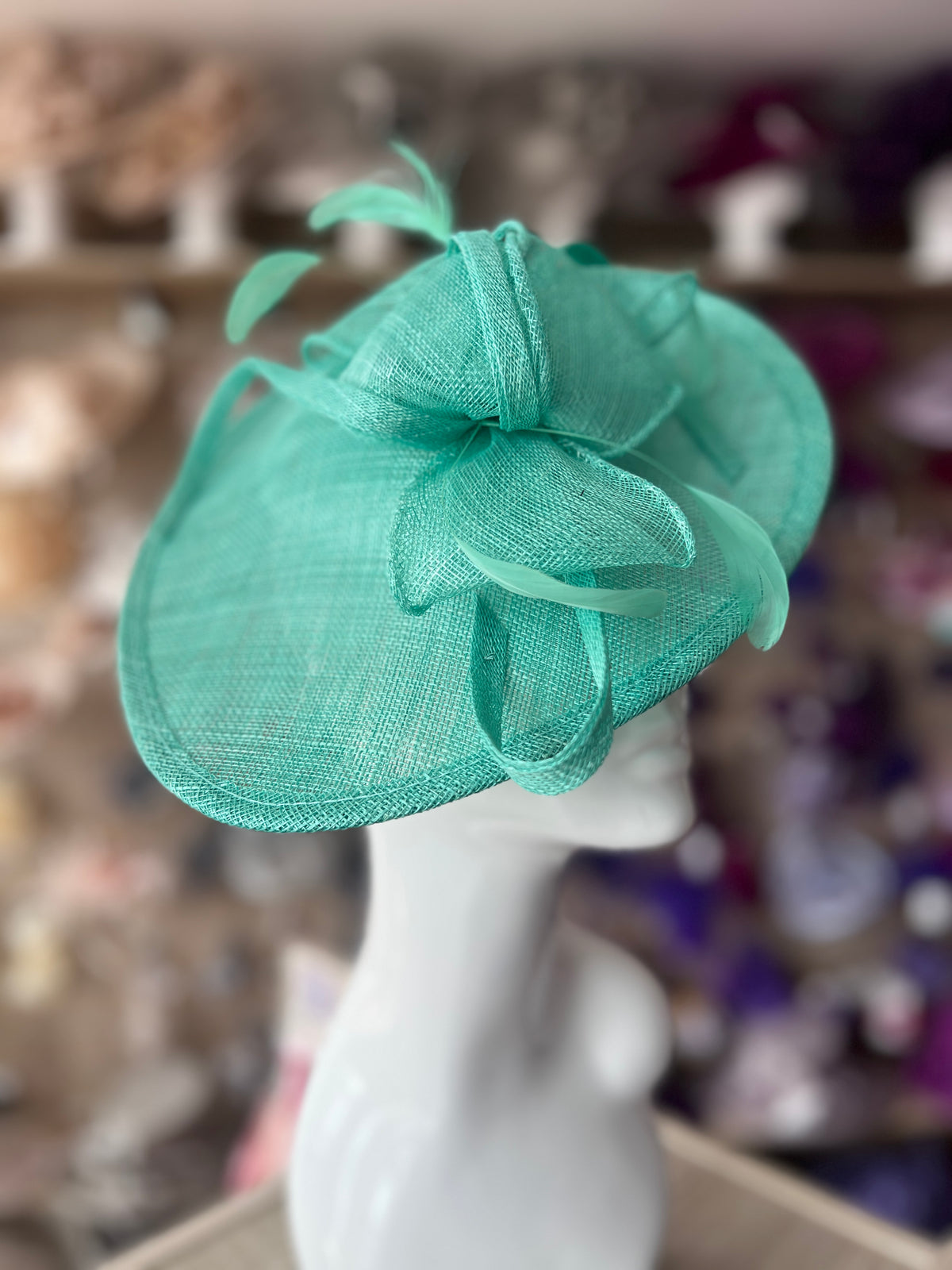 Fern Green Teardrop Disc Fascinator-Fascinators Direct