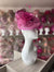 Flamingo Pink Disc Fascinator with Fabric Rose & Netting-Fascinators Direct