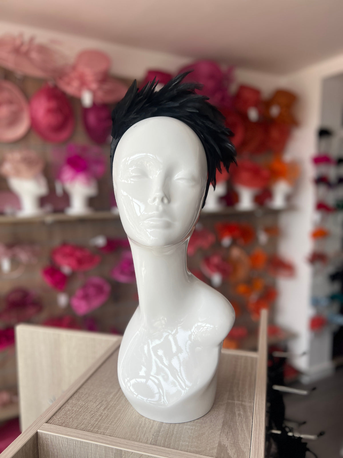 Flapper Style Black Feather Headband-Fascinators Direct