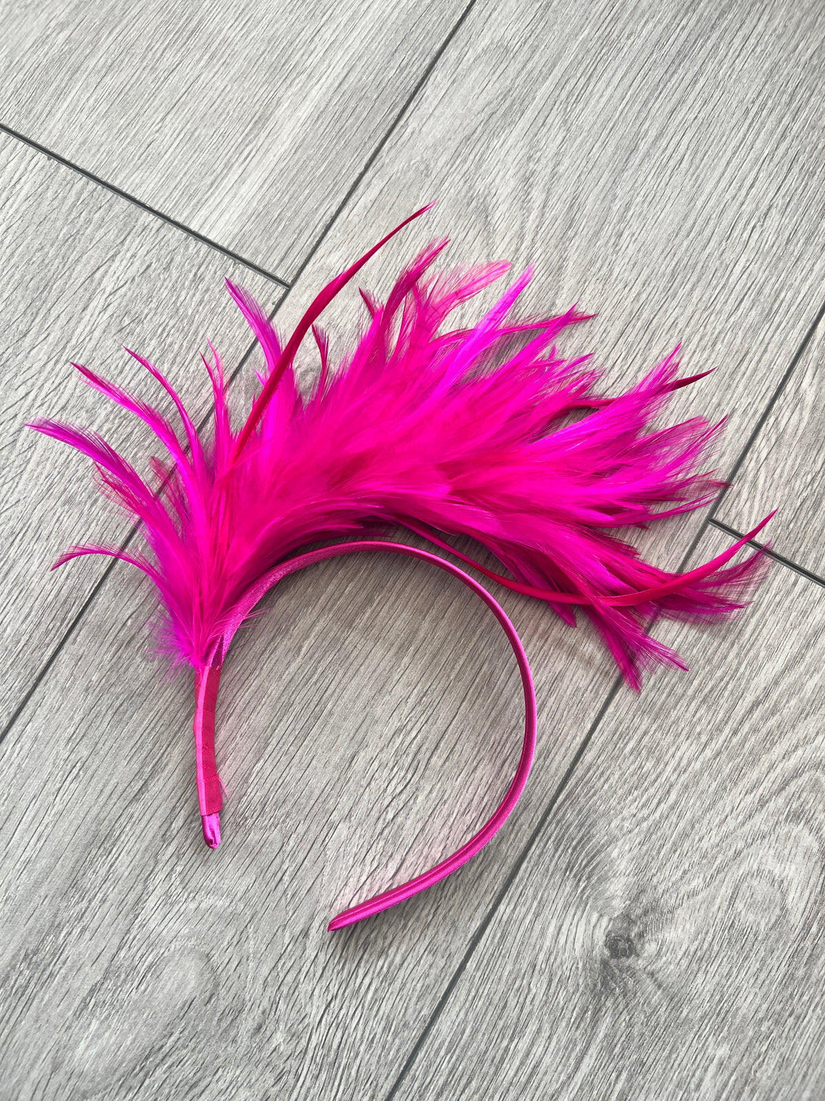 Flapper Style Fuchsia Pink Feather Headband-Fascinators Direct