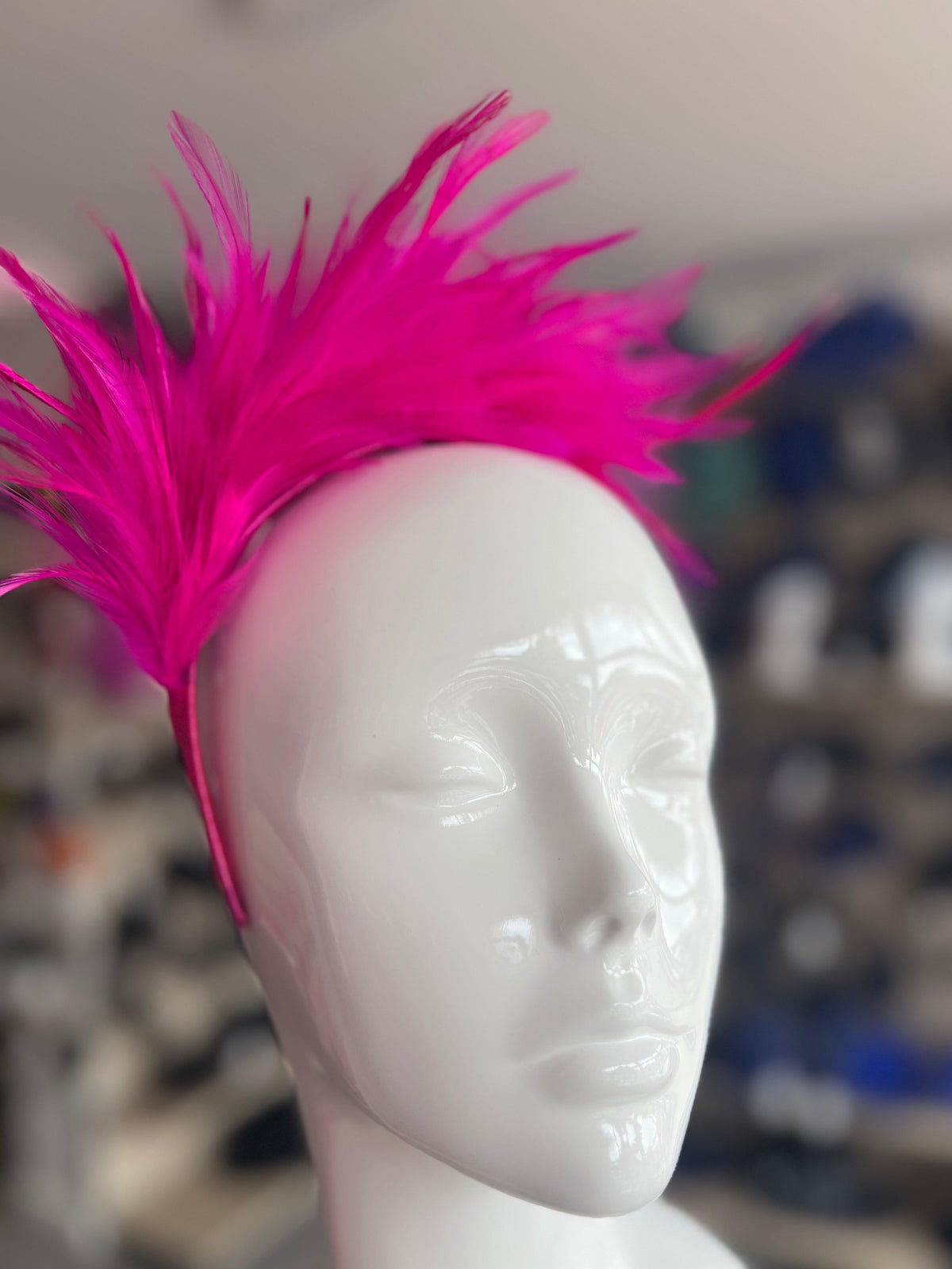 Flapper Style Fuchsia Pink Feather Headband-Fascinators Direct