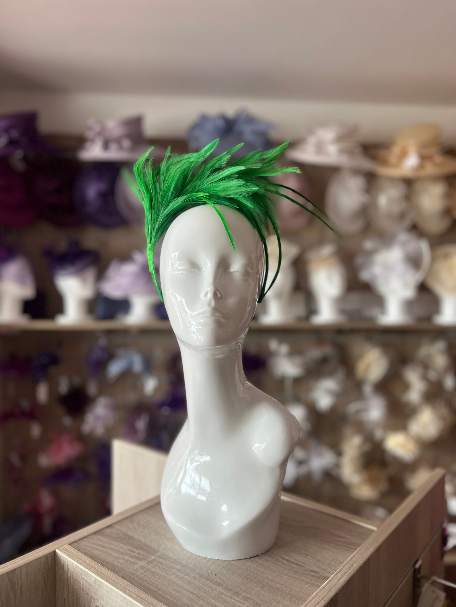 Flapper Style Green Feather Headband-Fascinators Direct