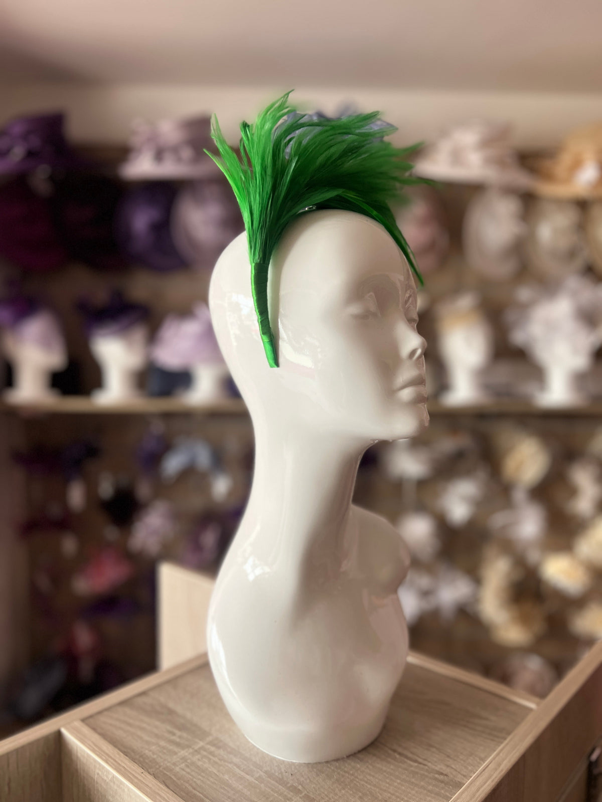 Flapper Style Green Feather Headband-Fascinators Direct