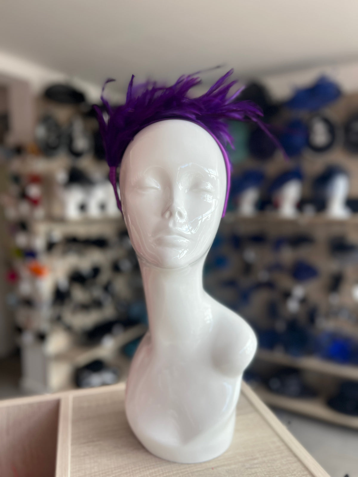 Flapper Style Purple Feather Headband-Fascinators Direct