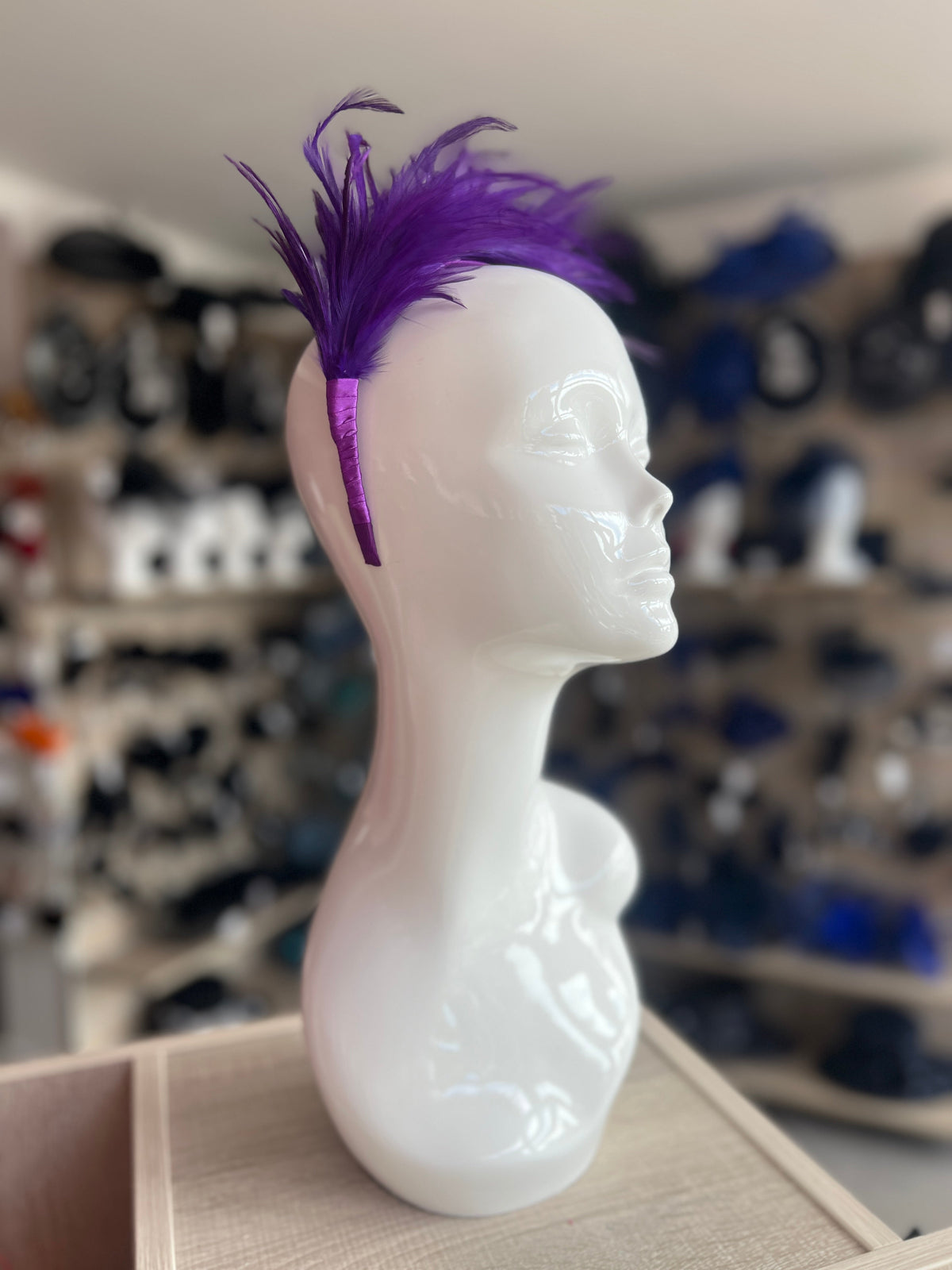Flapper Style Purple Feather Headband-Fascinators Direct
