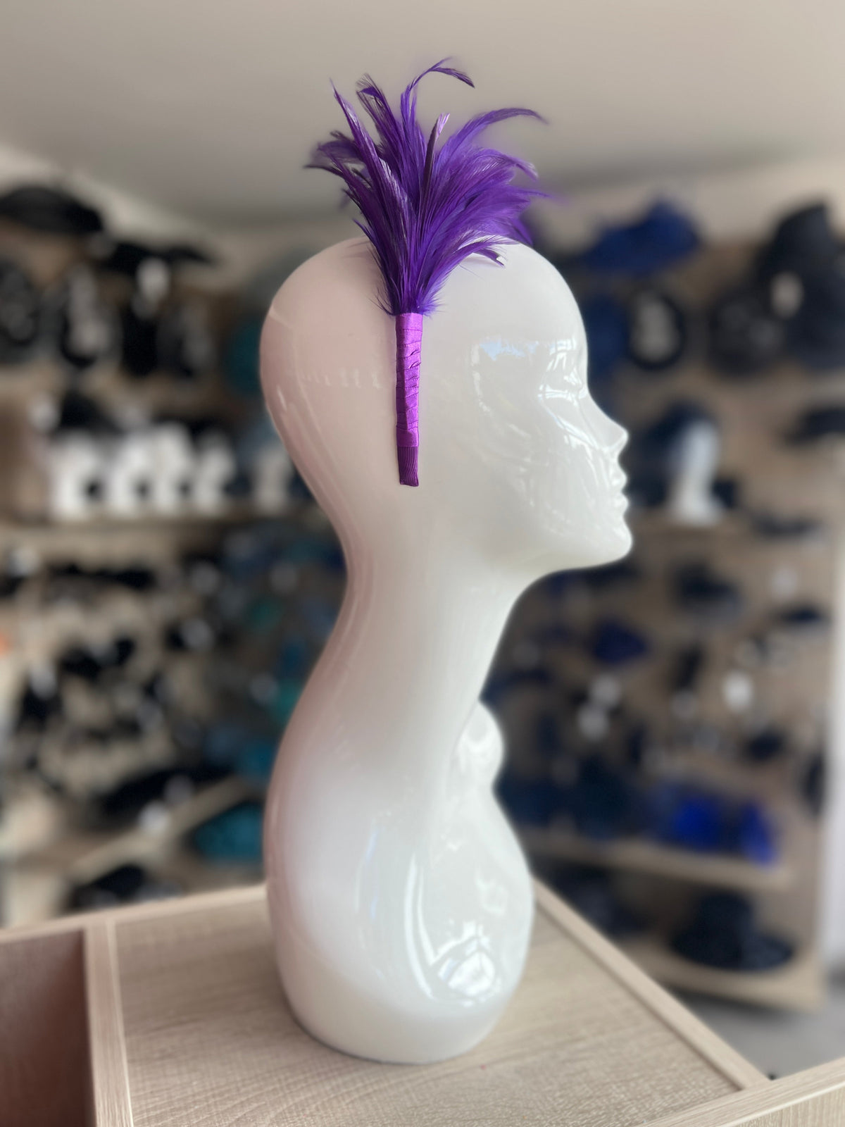 Flapper Style Purple Feather Headband-Fascinators Direct