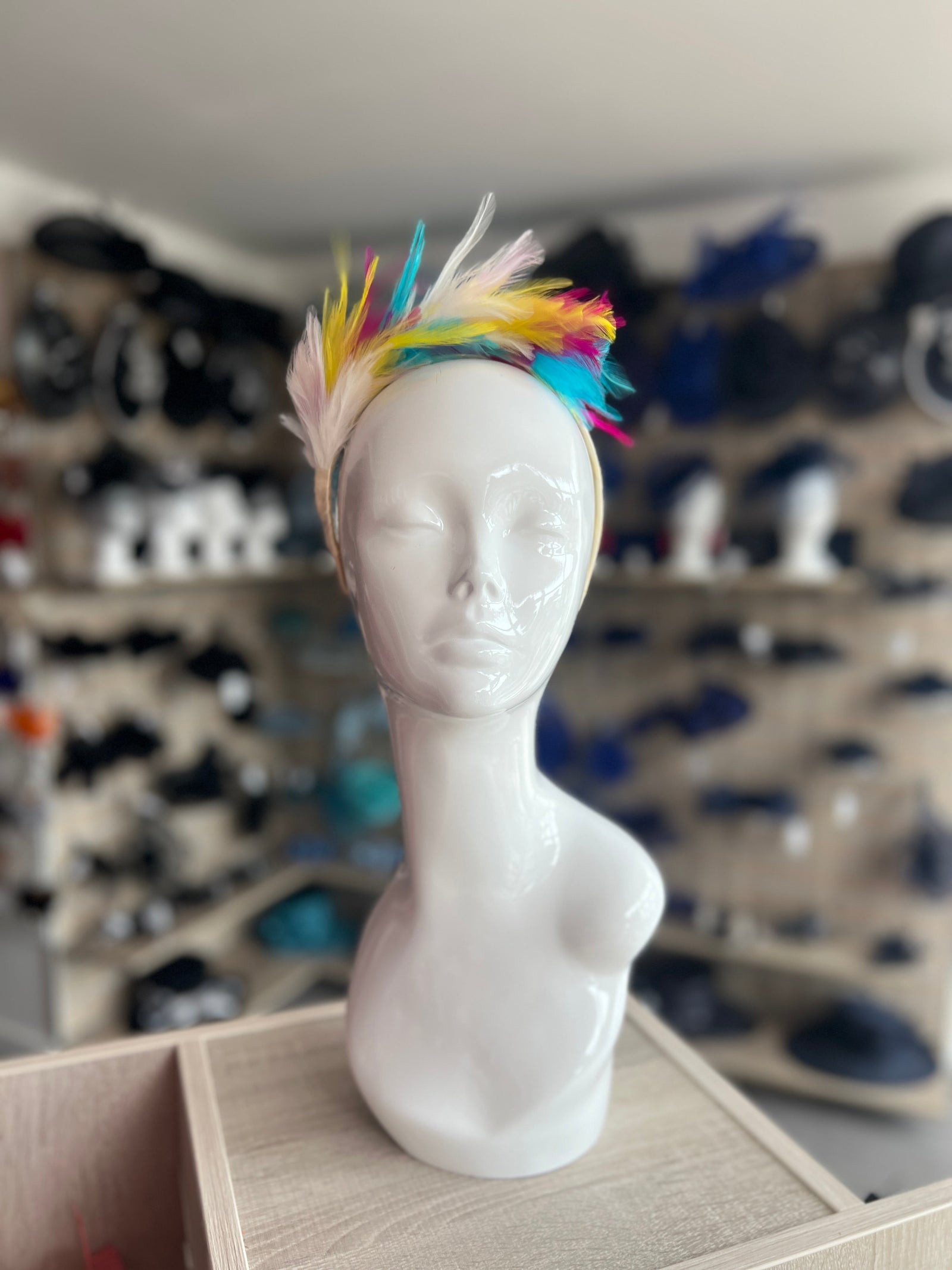 Flapper Style Rainbow Feather Headband-Fascinators Direct
