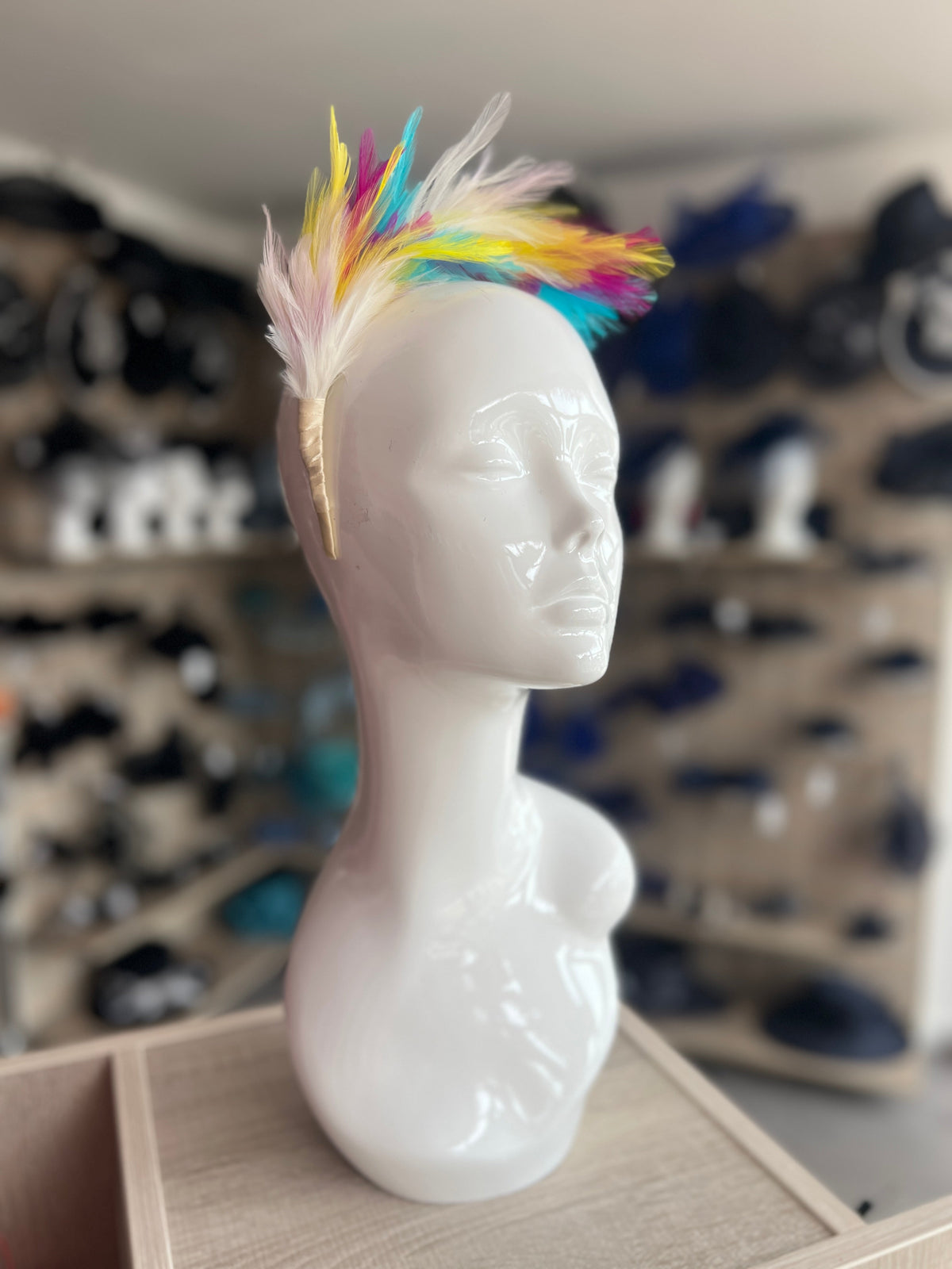 Flapper Style Rainbow Feather Headband-Fascinators Direct