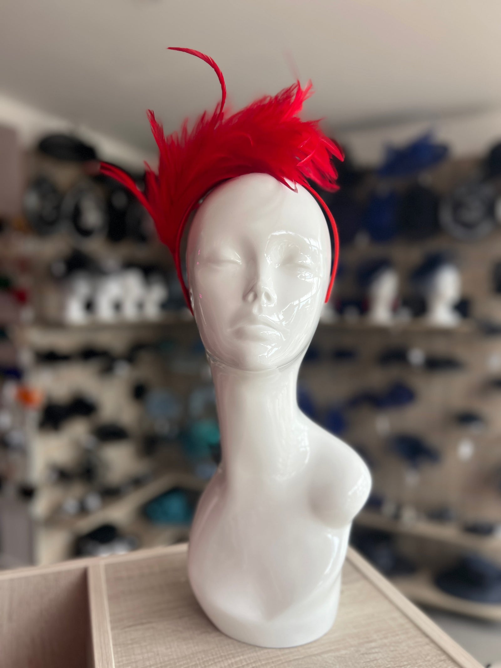 Flapper Style Red Feather Headband-Fascinators Direct
