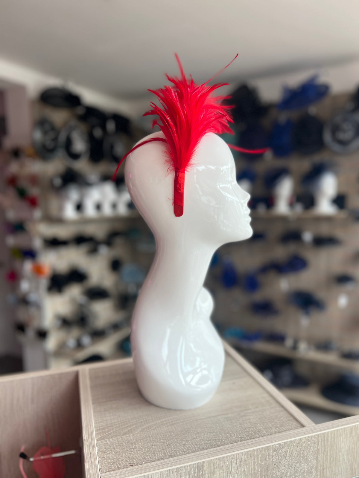 Flapper Style Red Feather Headband-Fascinators Direct