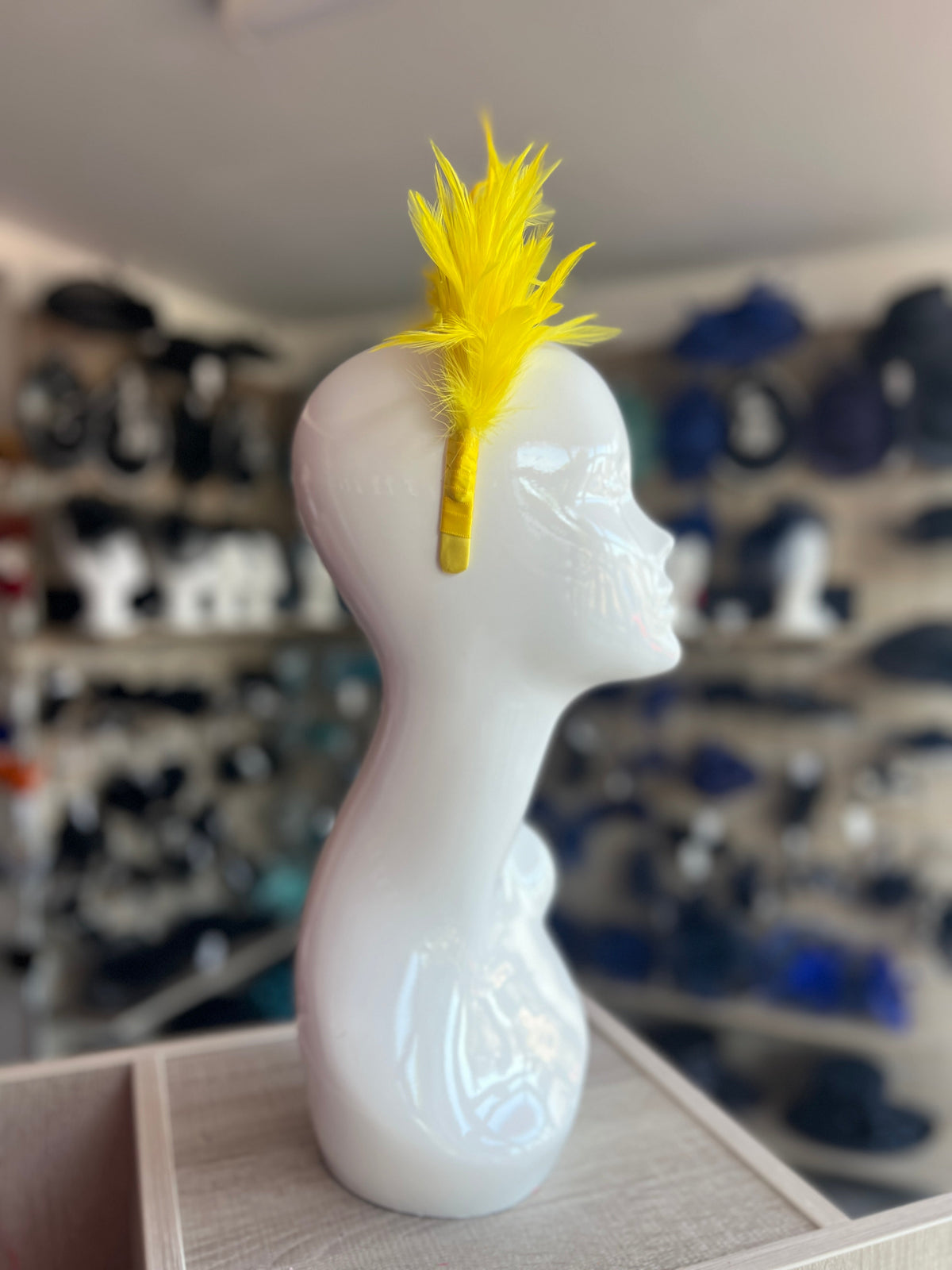 Flapper Style Yellow Feather Headband-Fascinators Direct