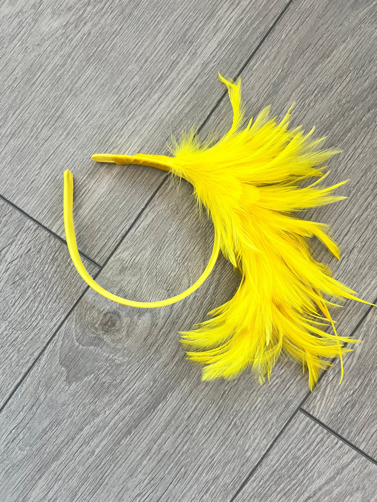 Flapper Style Yellow Feather Headband-Fascinators Direct