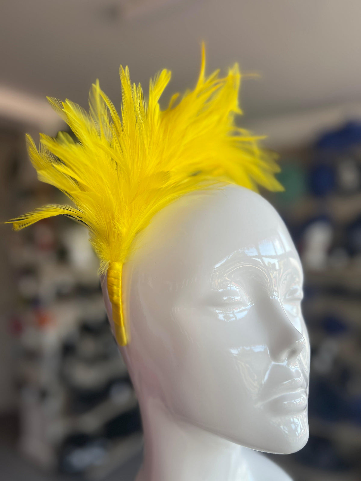 Flapper Style Yellow Feather Headband-Fascinators Direct