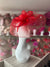 Floaty Crinoline Large Red Fascinator-Fascinators Direct