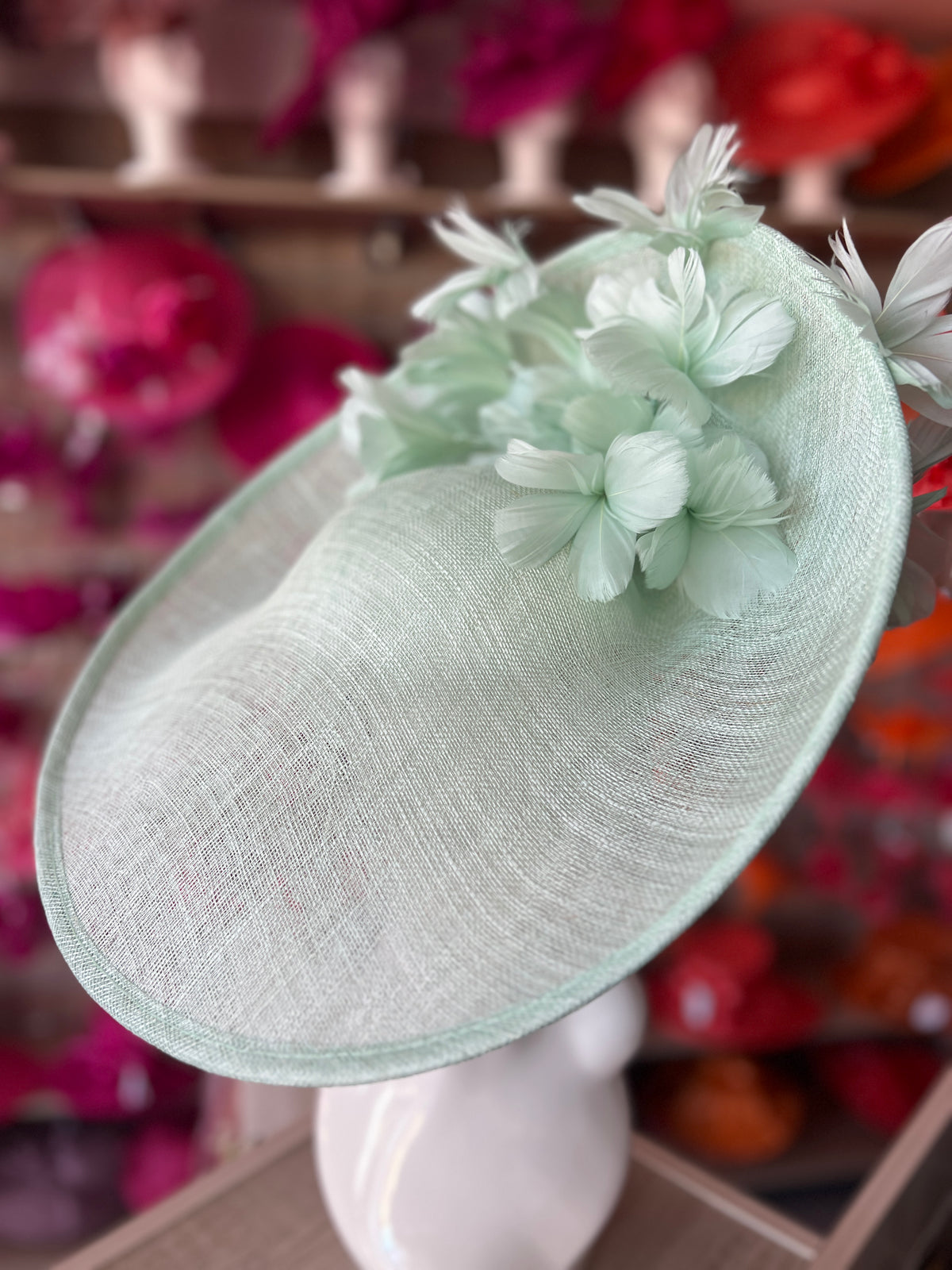 Floral Fantasy Aqua Hatinator with Upturned Brim-Fascinators Direct