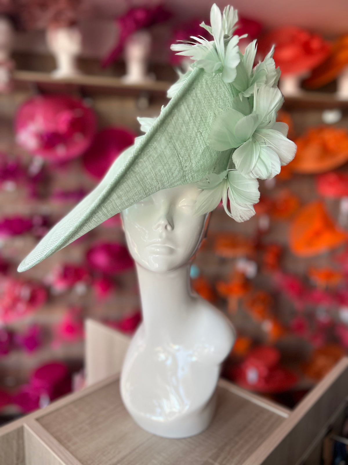 Floral Fantasy Aqua Hatinator with Upturned Brim-Fascinators Direct