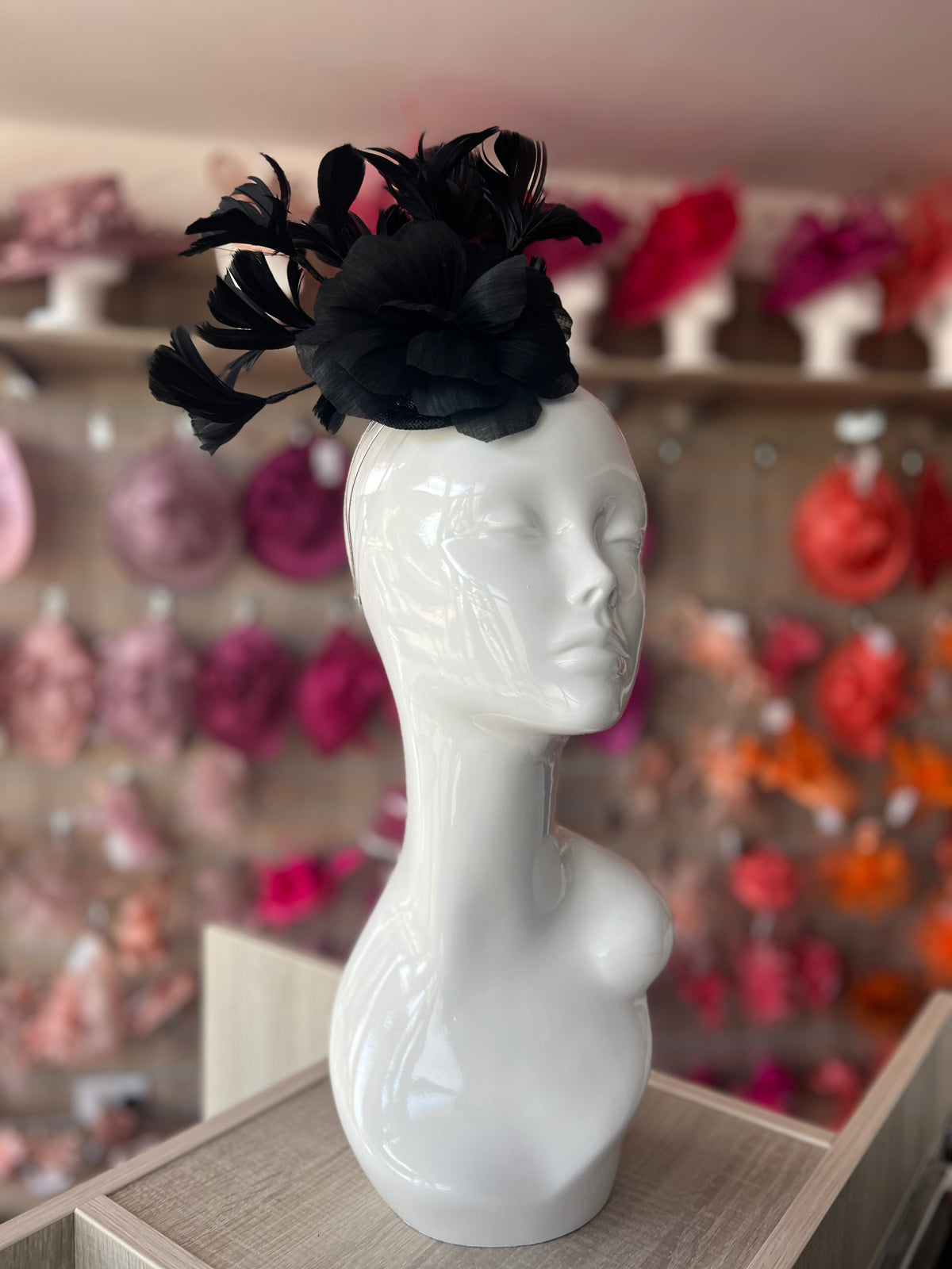 Floral Fantasy Black Headband Fascinator-Fascinators Direct