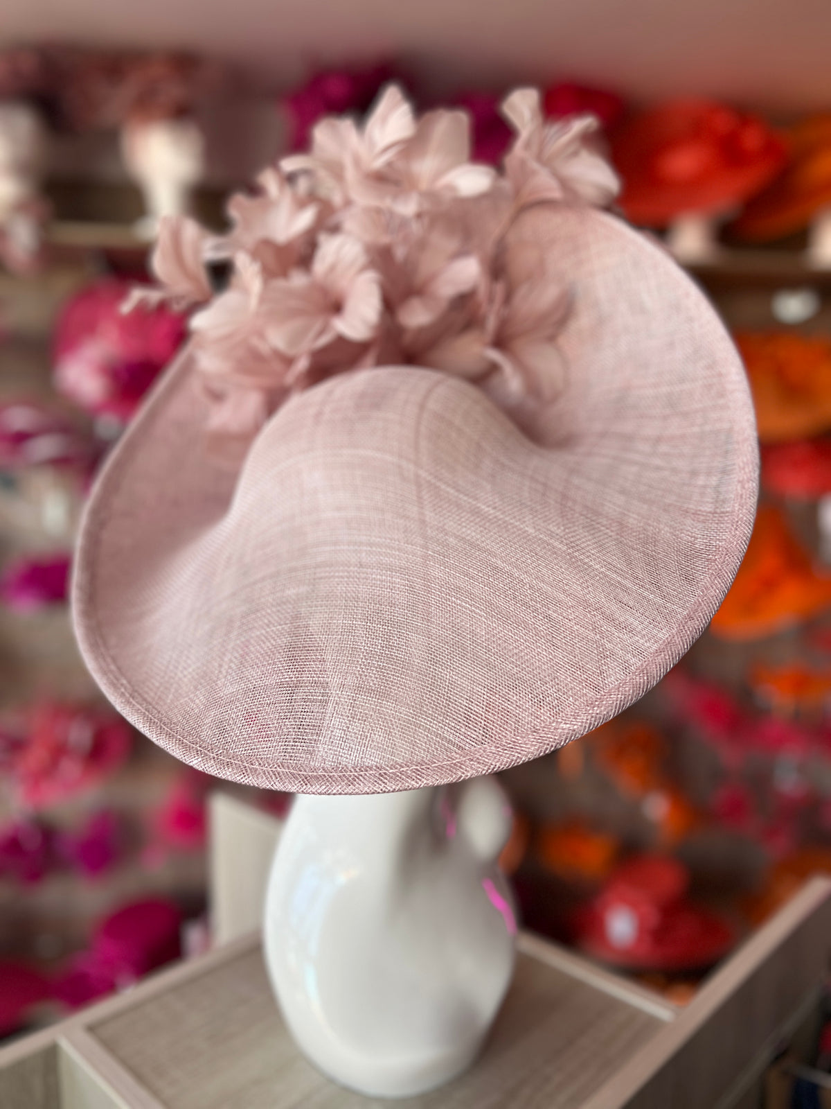 Floral Fantasy Cameo Hatinator with Upturned Brim-Fascinators Direct