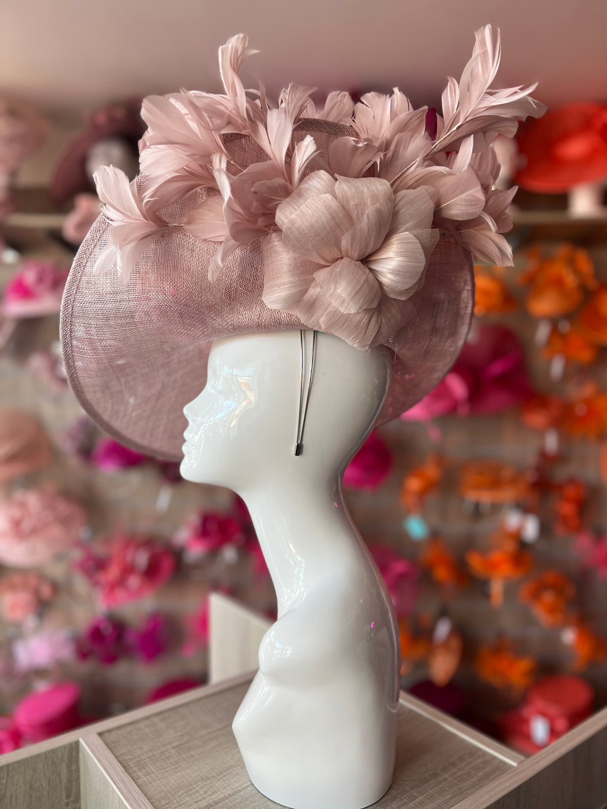Floral Fantasy Cameo Hatinator with Upturned Brim-Fascinators Direct