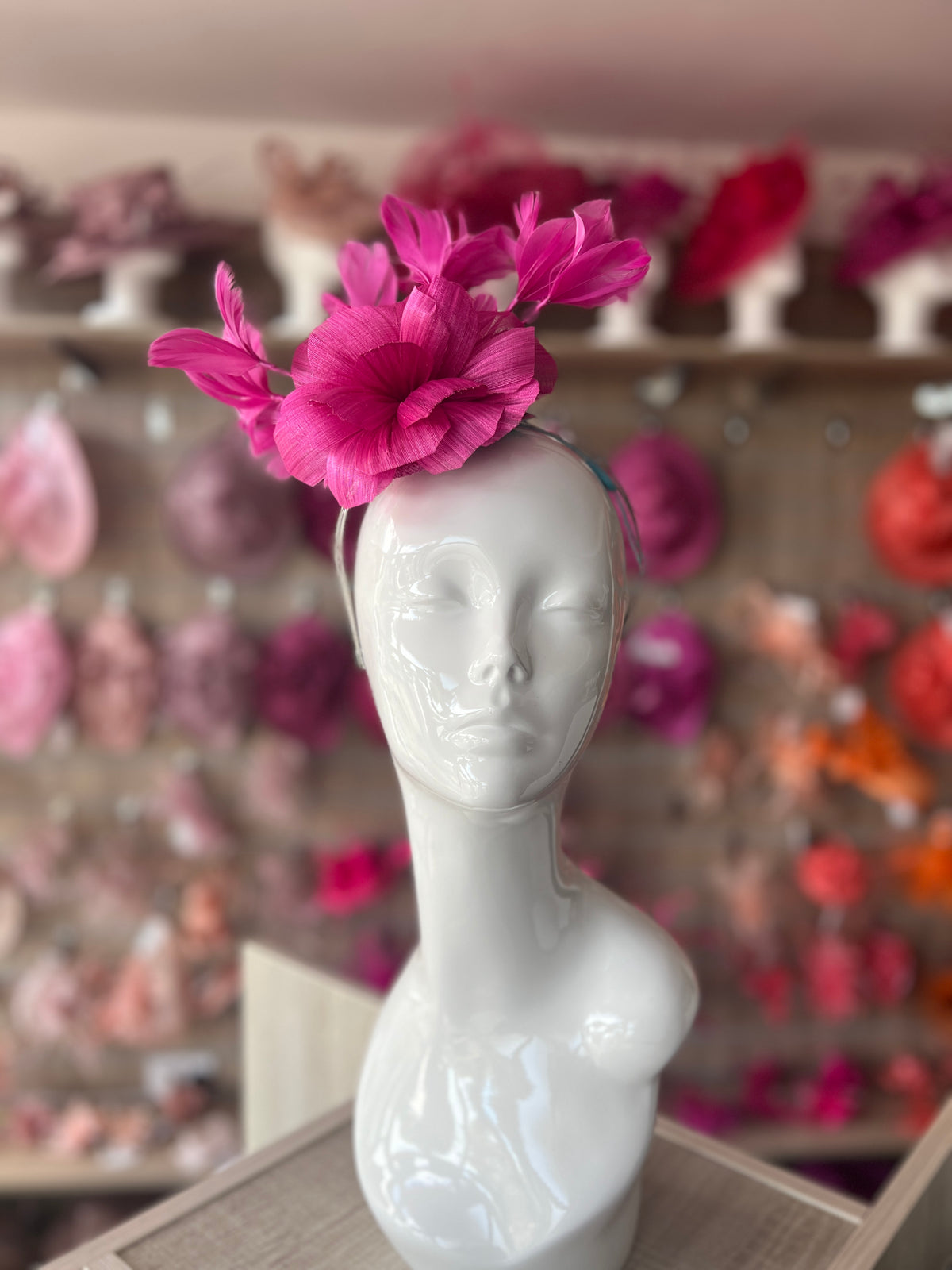 Floral Fantasy Fuchsia Headband Fascinator-Fascinators Direct