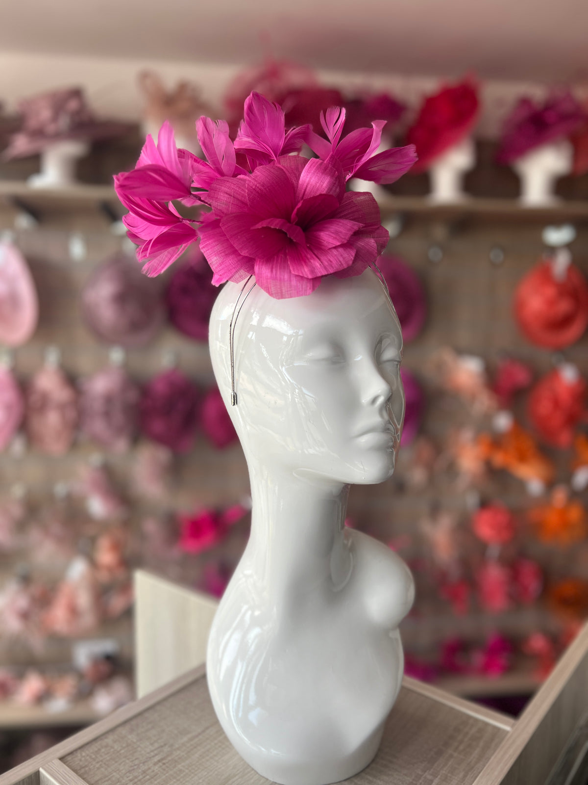 Floral Fantasy Fuchsia Headband Fascinator-Fascinators Direct