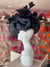 Floral Fantasy Navy Hatinator with Upturned Brim-Fascinators Direct