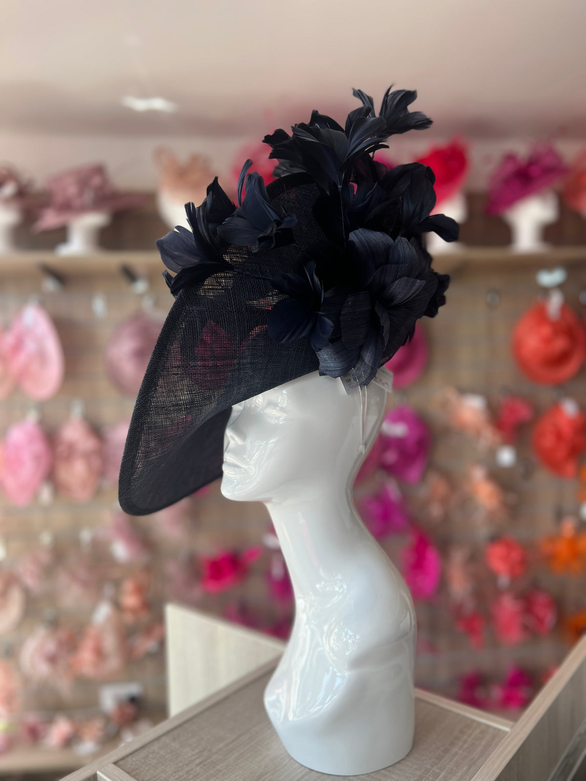 Floral Fantasy Navy Hatinator with Upturned Brim-Fascinators Direct