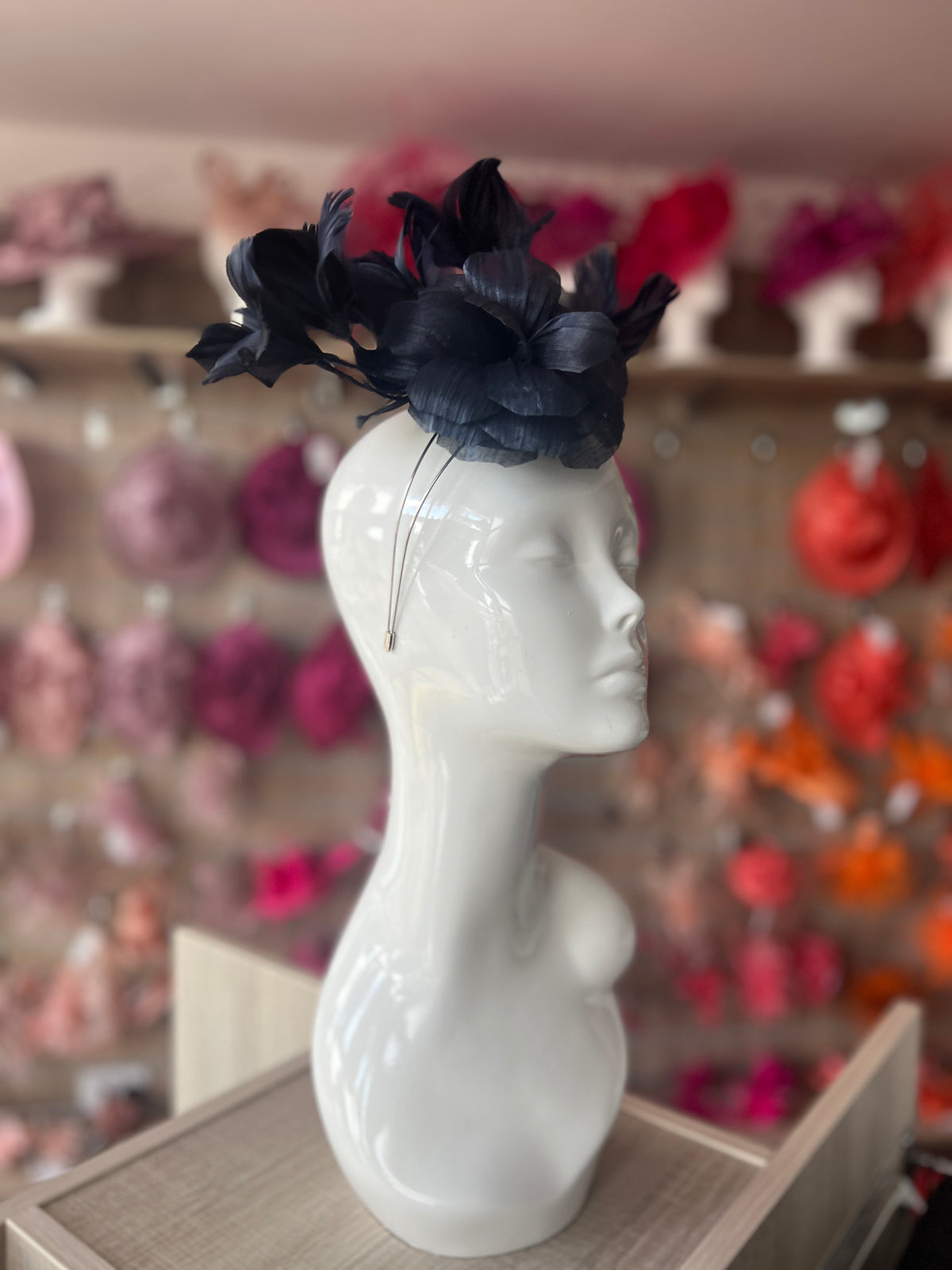 Floral Fantasy Navy Headband Fascinator-Fascinators Direct