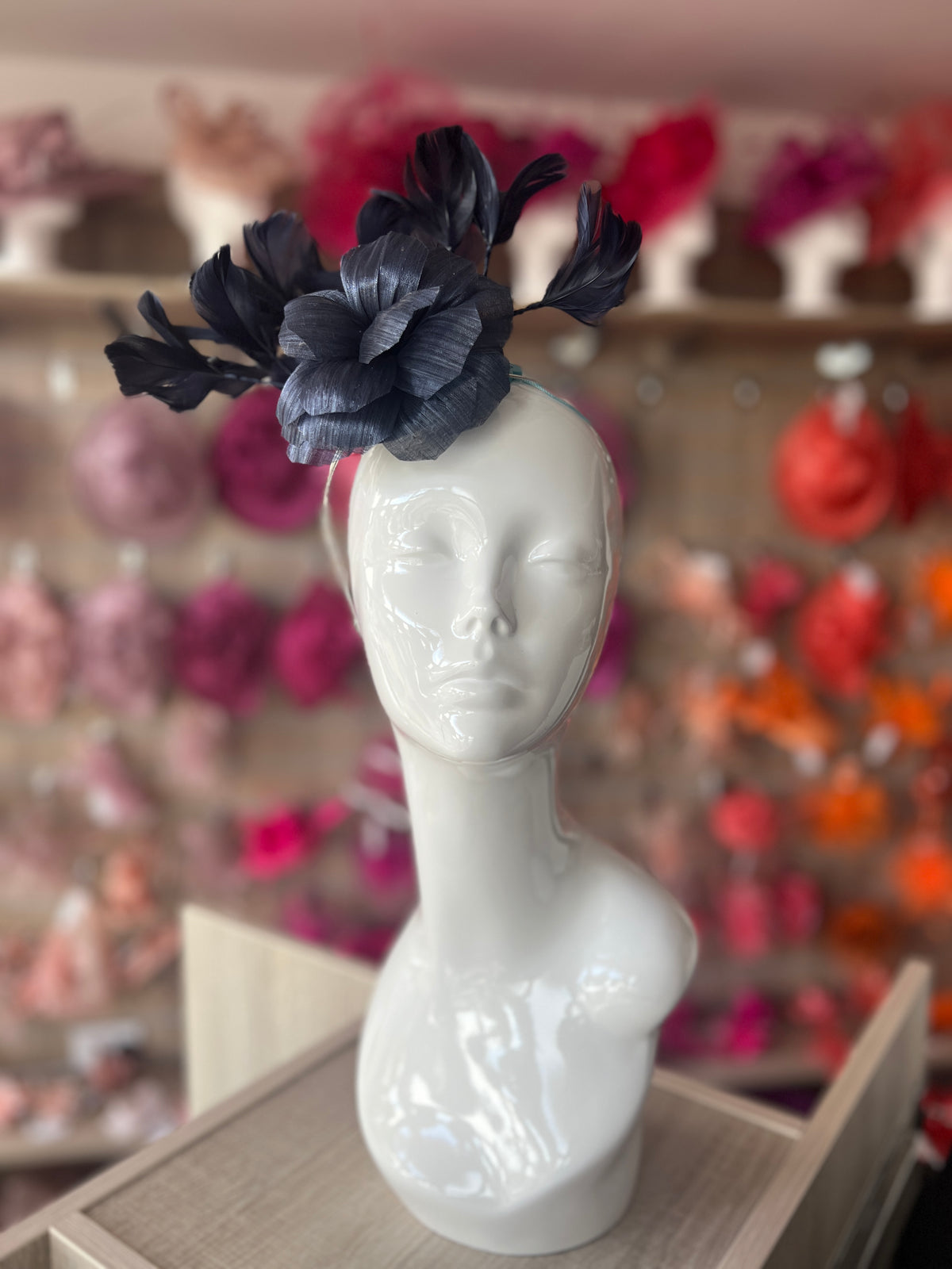 Floral Fantasy Navy Headband Fascinator-Fascinators Direct