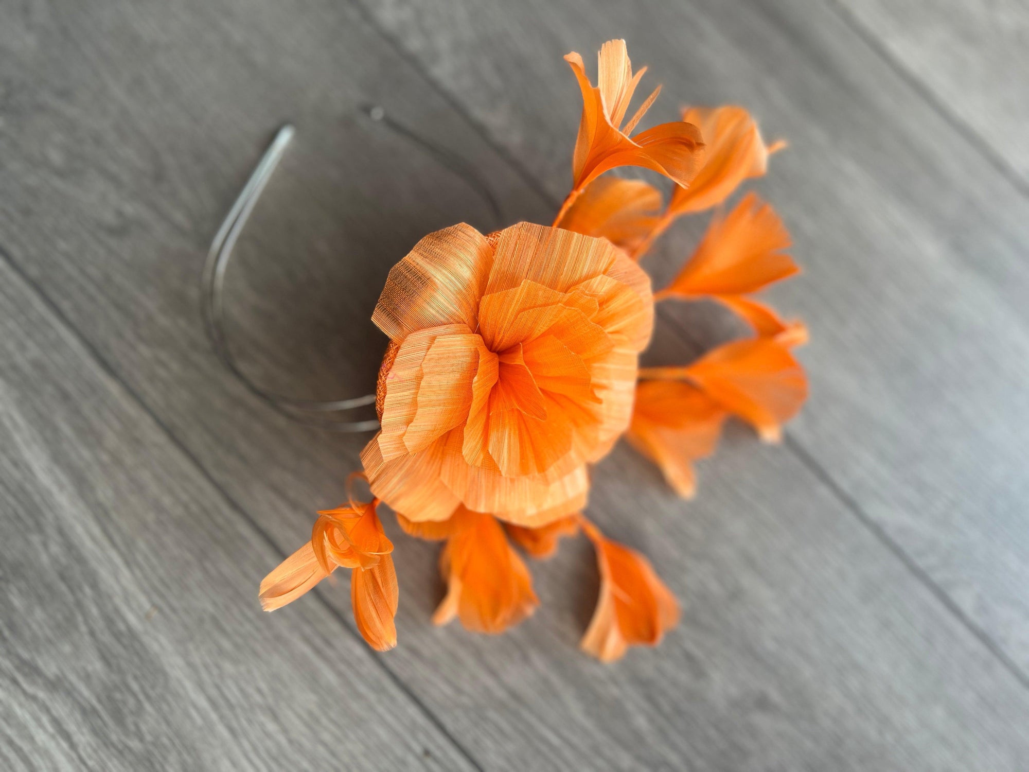 Floral Fantasy Orange Headband Fascinator-Fascinators Direct
