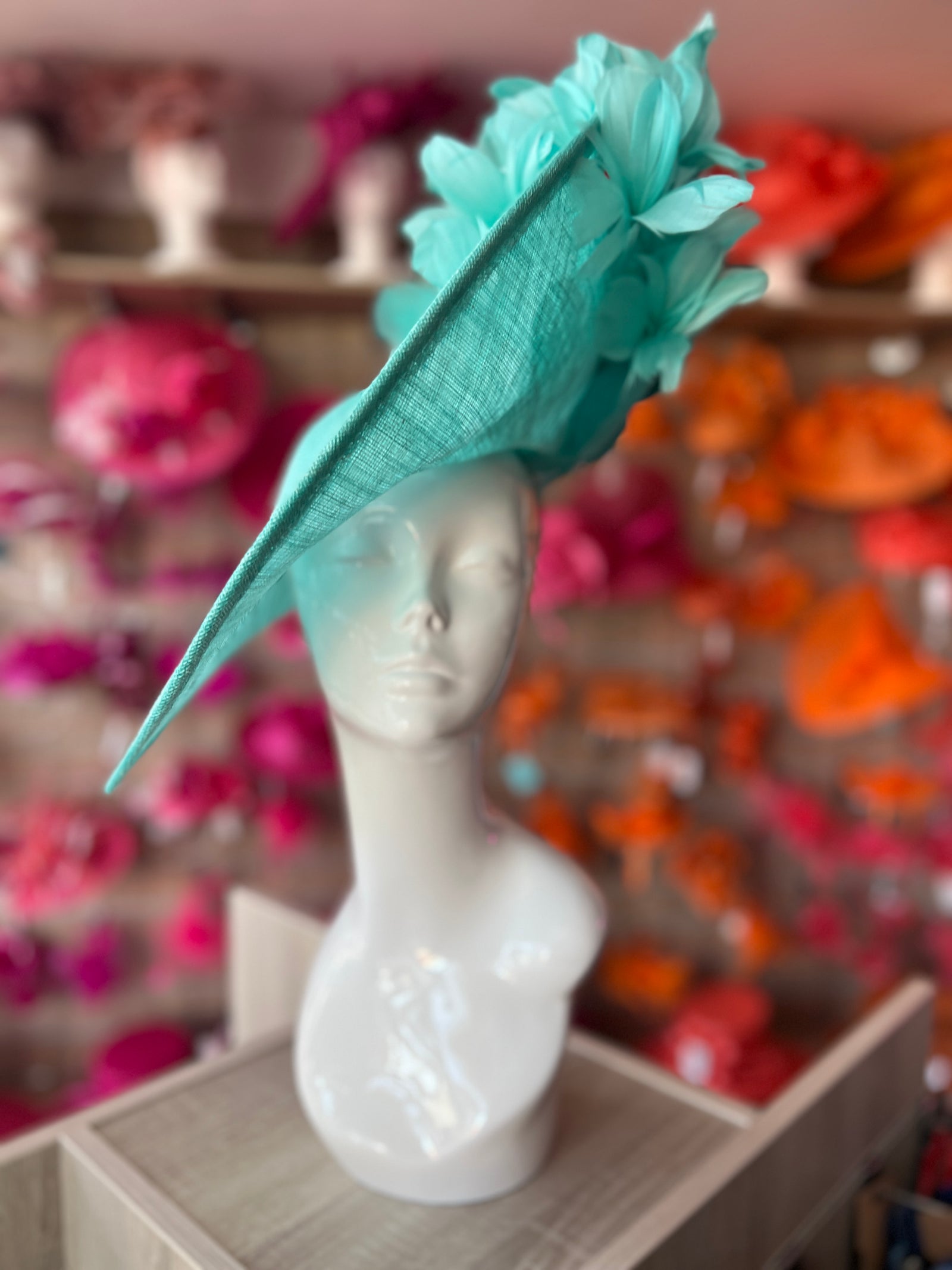 Floral Fantasy Peacock Hatinator with Upturned Brim-Fascinators Direct