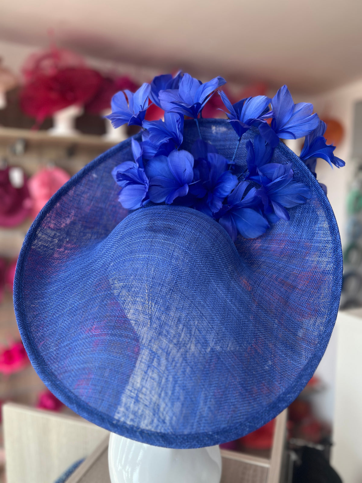 Floral Fantasy Sapphire Hatinator with Upturned Brim-Fascinators Direct