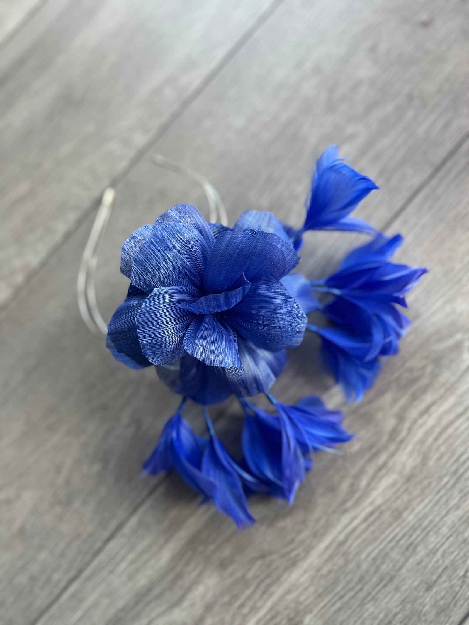 Floral Fantasy Sapphire Headband Fascinator-Fascinators Direct