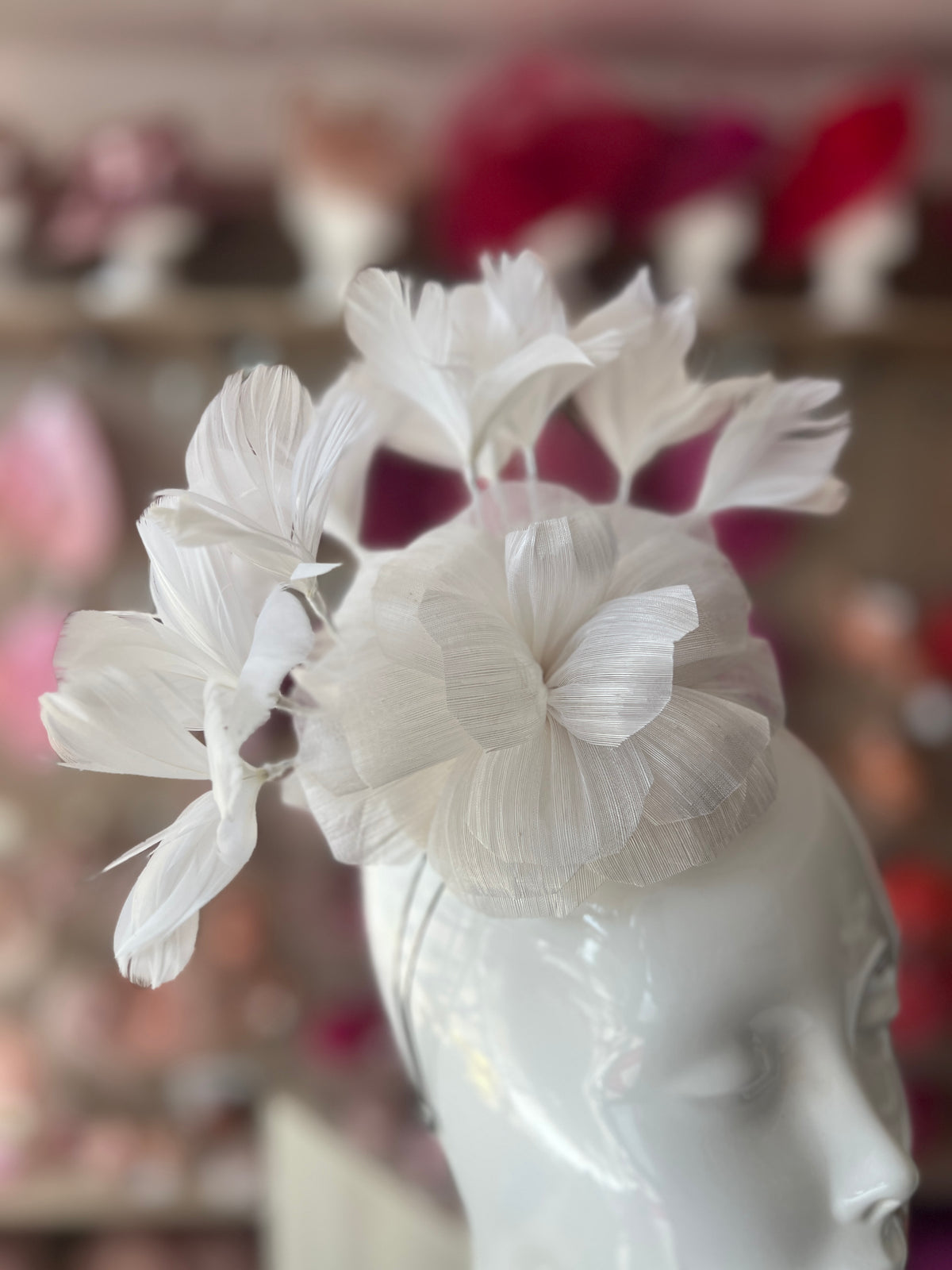 Floral Fantasy White Headband Fascinator-Fascinators Direct