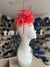 Fluted Sinamay Flower Hot Coral Fascinator Headband-Fascinators Direct