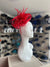 Fluted Sinamay Flower Red Fascinator Headband-Fascinators Direct