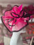 Fuchsia & Black Large Fascinator with Ruched Sinamay & Feathers-Fascinators Direct