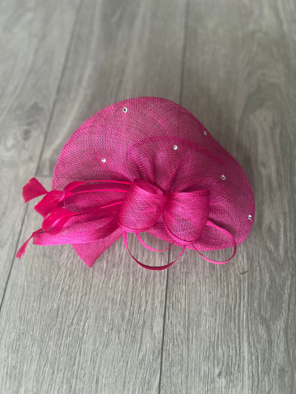 Fuchsia Fascinator With Diamanté Oval Base-Fascinators Direct