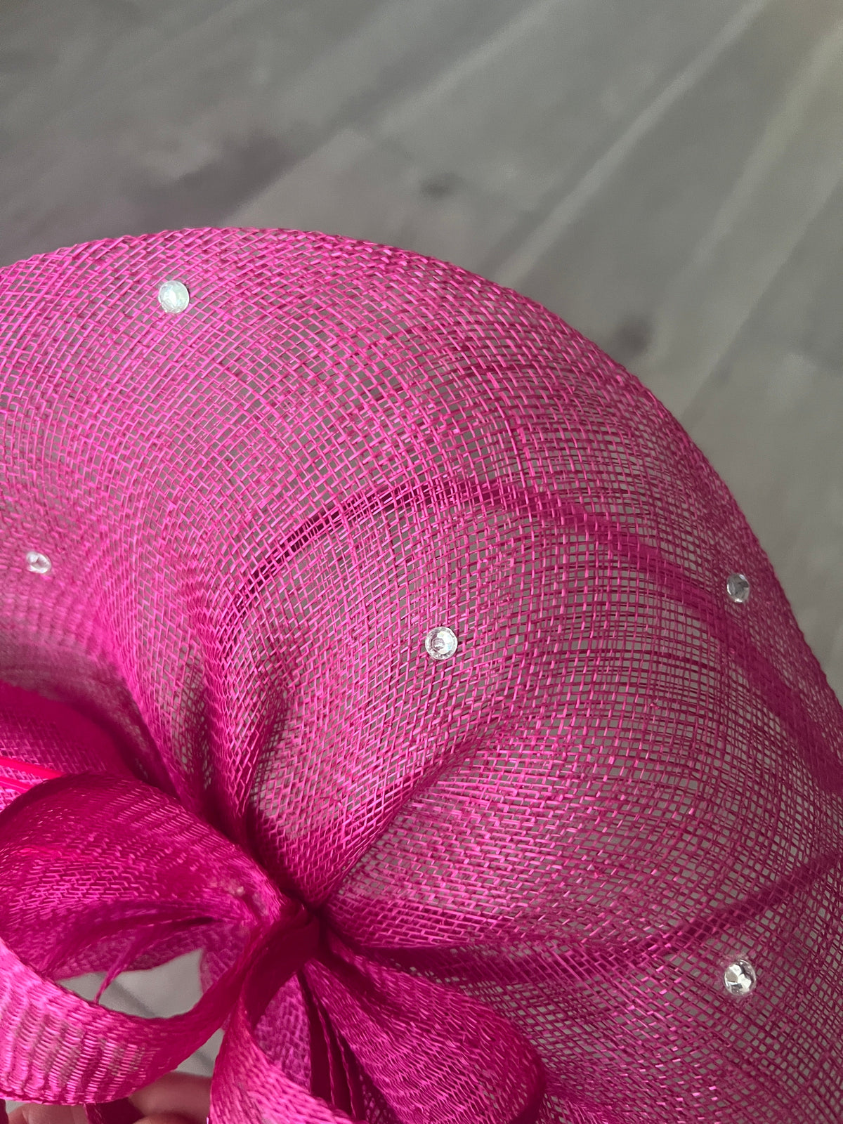 Fuchsia Fascinator With Diamanté Oval Base-Fascinators Direct
