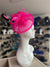 Fuchsia Fascinator with Ruched Sinamay & Loops-Fascinators Direct