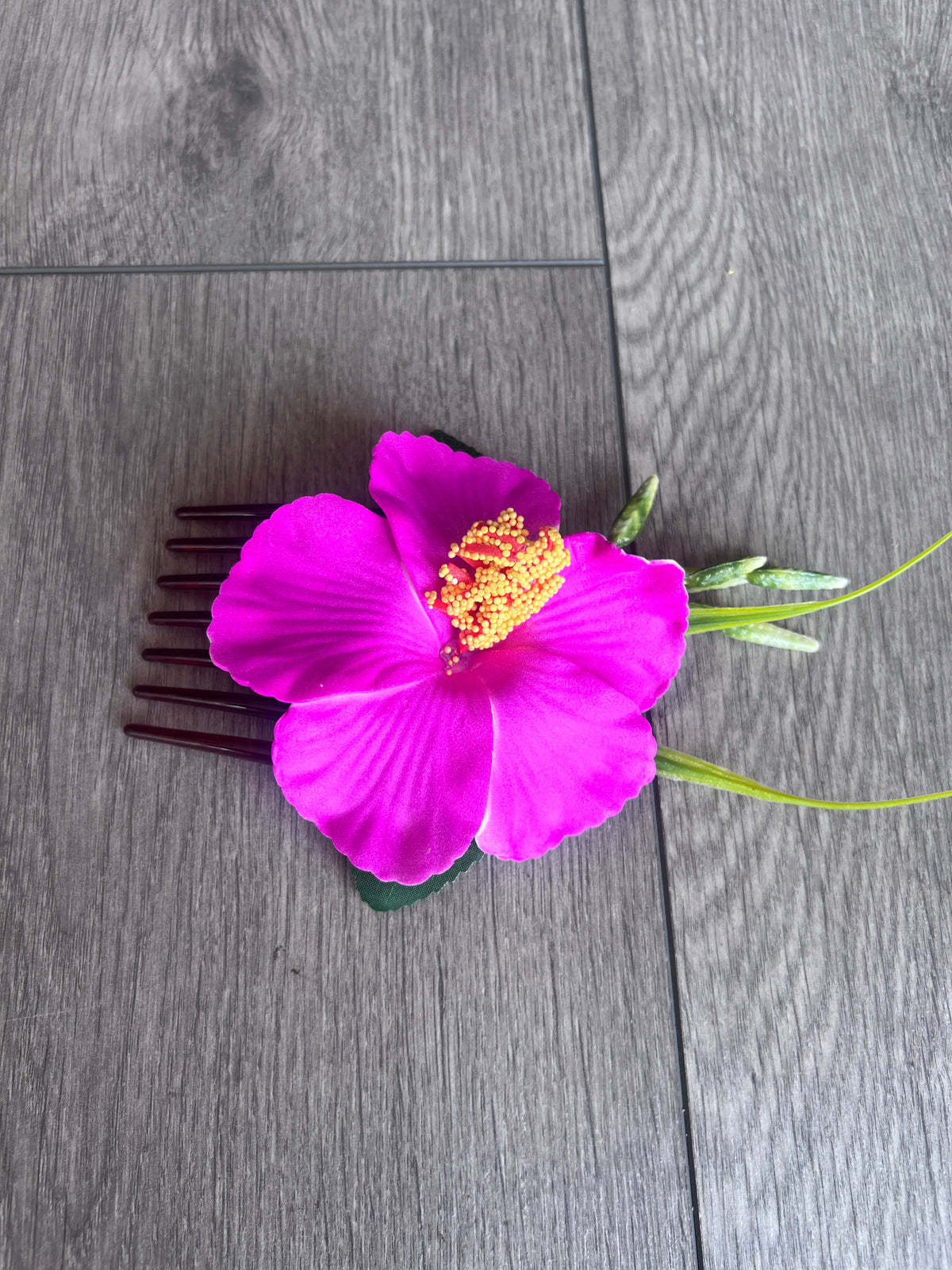 Fuchsia Hawaiian Hair Flower Comb-Fascinators Direct