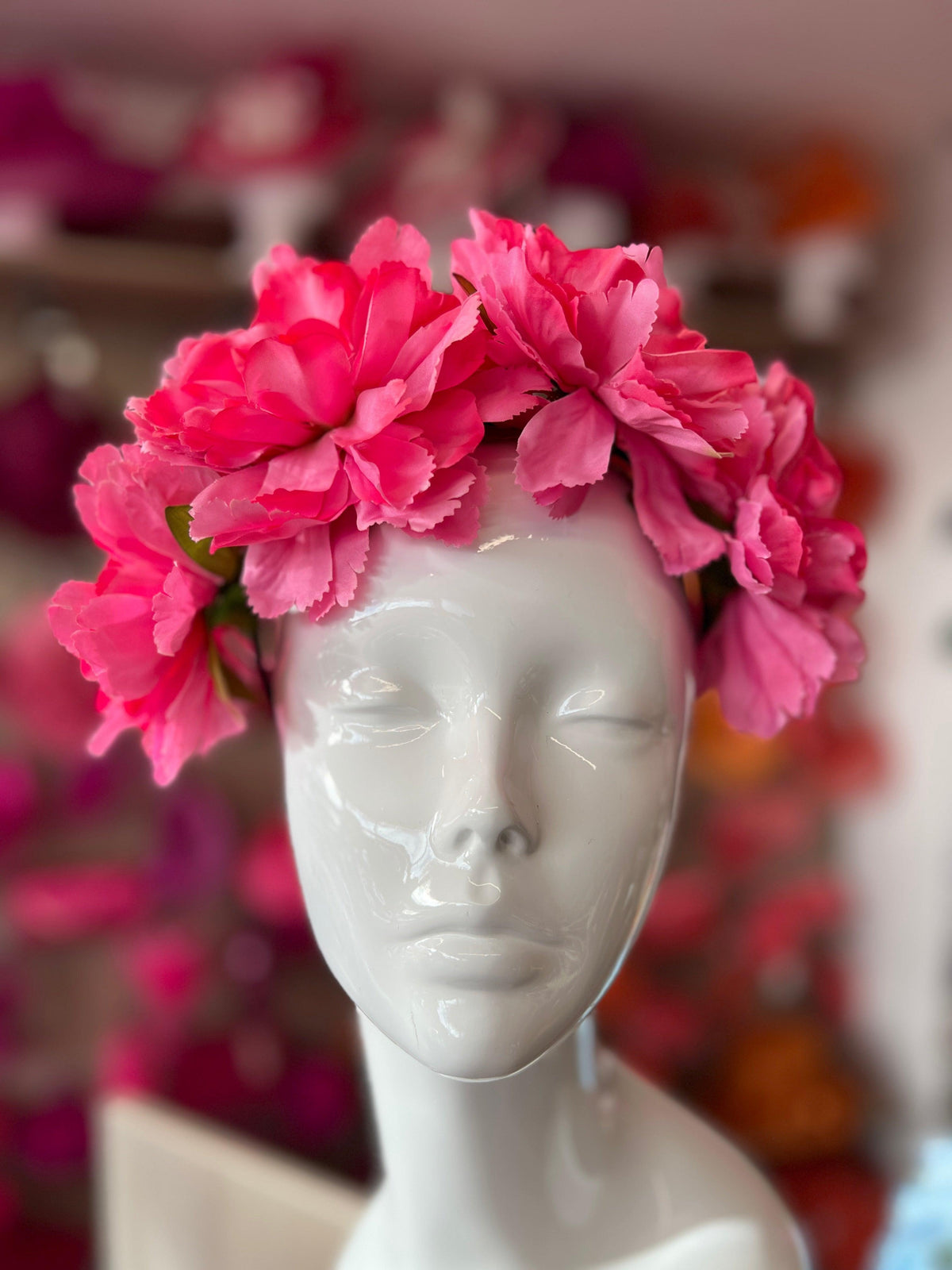Fuchsia Peony flower Crown Headband-Fascinators Direct