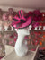 Fuchsia Pink & Black Round Saucer Fascinator With Quills-Fascinators Direct